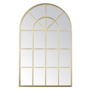 Maisons du Monde Miroir fenetre arche en metal dore 90x140