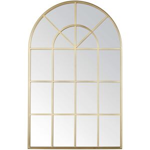 Maisons du Monde Miroir fenêtre arche en métal doré 90x140