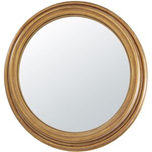 Maisons du Monde Miroir rond convexe en bois de paulownia en métal doré effet vieilli D88