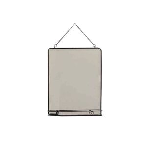 Decoclico Miroir métal rectangulaire étagère noir 42x52