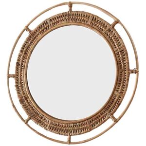 Decoclico Miroir rond vintage en rotin beige D40