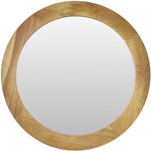 Bois Dessus Bois Dessous Miroir en teck massif rond 50 cm