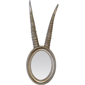 EMDE Miroir ovale argenté corne de gazelle 17x48cm