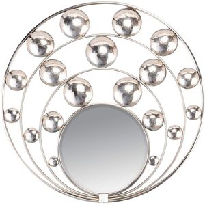 EMDE Miroir rond asymétrique métal argenté 89x89cm