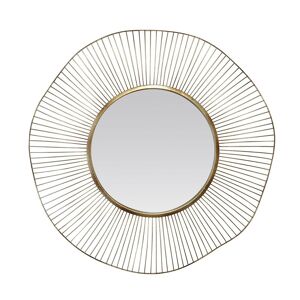 EMDE Miroir design rond en métal doré 75cm - Publicité