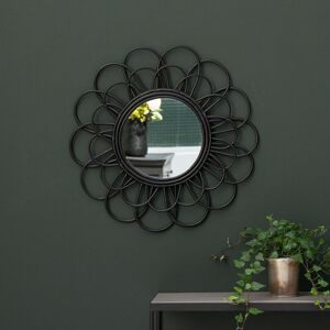 Decoclico Miroir en rotin forme fleur -60.000x3.500 cm - Noir - Rotin