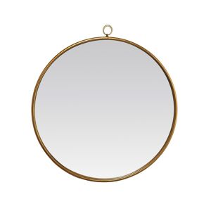 EMDE Miroir rond metal dore avec accroche 80x80cm