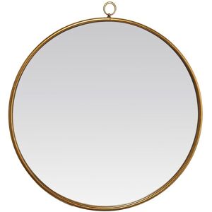 EMDE Miroir rond métal doré avec accroche 80x80cm