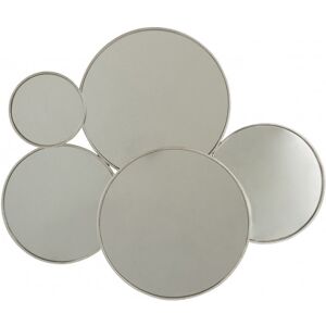 LANADECO Miroir 5 ronds métal argent 86x71,5cm