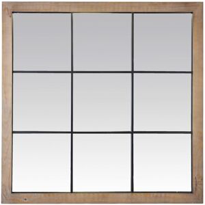 EMDE Miroir industriel carre effet fenetre 9 vues 100x100cm