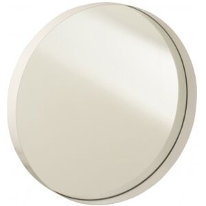 LANADECO Mirroir rond avec bord en métal blanc 40x40x5 cm