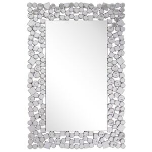 Beliani Miroir en verre argenté 90x60