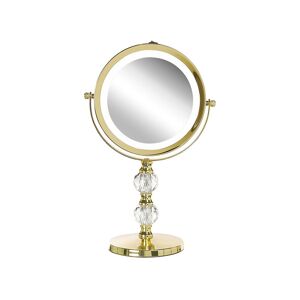 Beliani Miroir de table en métal doré 34x18