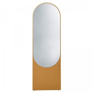 Meubles & Design Grand miroir sur pied ovale en bois moutarde