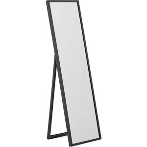 Beliani Miroir sur pied en materiaux synthetiques noir 140x40