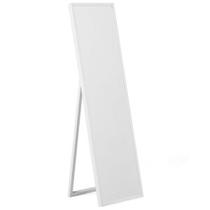 Beliani Miroir sur pied en materiaux synthetiques blanc 140x40