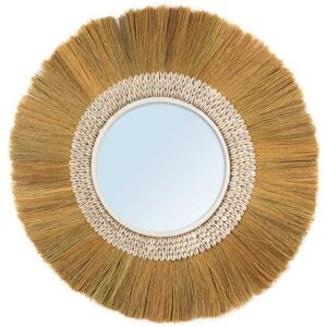 Bazar Bizar Miroir en herbe et coquillages D60