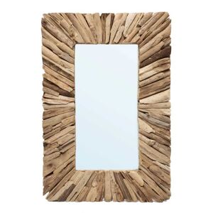 LANADECO Miroir en bois flotté naturel rectangulaire 60x40