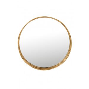 LANADECO Miroir rond avec bord haut en métal doré de 60 cm