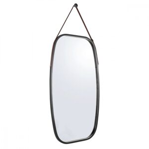 Present Time Miroir à suspendre en verre et bambou noir 74x43cm