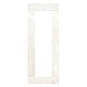 Hannun Miroir intégral en bois d'épicéa de couleur blanc vieilli 165 cm