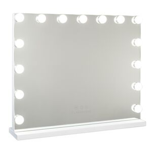 Flamingueo Miroir Maquillage Lumineux 15 LED 3 Modes 58x46x12cm Blanc