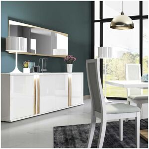 Miroir ROMEO 180 cm noir laque/blanc laque