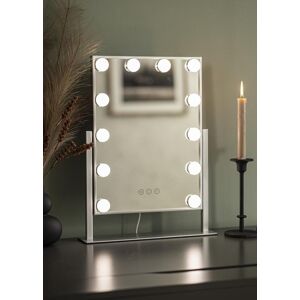 KAILA Miroir de maquillage Hollywood 12 Argent 30x41 cm