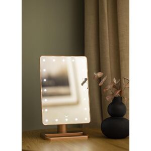 KAILA Miroir de maquillage LED m. Haut-parleur Bluetooth Or rose 18x30 cm