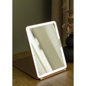 KAILA Miroir de maquillage Travel LED Rechargeable Rose dore 19x25 cm