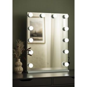 KAILA Miroir de maquillage Hollywood 14 Blanc 60x80 cm