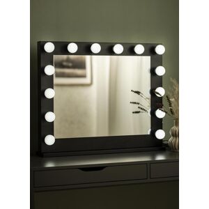 KAILA Miroir de maquillage Hollywood 14 E27 Noir 80x65 cm