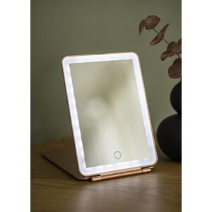 KAILA Miroir de maquillage Travel LED Rechargeable Rose dore 14x20 cm