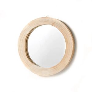 Blancheporte Miroir rond en bois naturel - Blancheporte Marron Unité