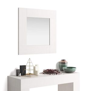 Mobili Fiver Miroir mural carre Evolution, 73 x 73 cm, Frene Blanc