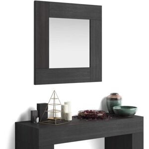 Mobili Fiver Miroir mural carré Evolution, 73 x 73 cm, Frêne Noir