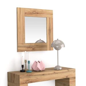 Mobili Fiver Miroir mural carre Evolution, 73 x 73 cm, Bois Rustique