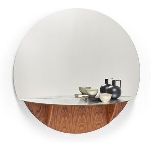 MOGG miroir mural ronde BRAME avec etagere (Canette - Verre et Palissandre de Santos)