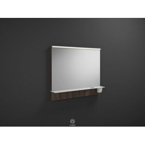 Burgbad Eqio miroir lumineux SEZQ090F2012 90 x 76,9 x 15 cm, décor châtaigne truffe, plafonnier LED horizontal Burgbad