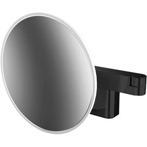 Emco evo LED rasage / Miroirs cosmétiques 109513330 noir, grossissement 5 fois, Ø 209 mm, 2 bras, rond