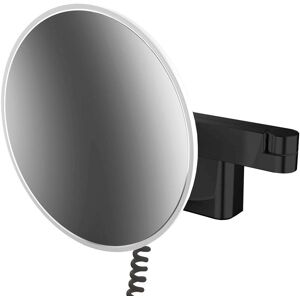 Emco evo LED rasage / Miroirs cosmétiques 109513341 noir, grossissement 3x, Ø 209 mm, 2 bras, rond, connecteur