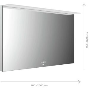 Emco Mi 200+ miroir lumineux LED 102120007000300 1200 x 700 mm, avec voile lumineux en acrylique