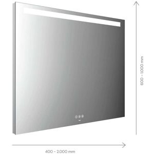 Emco Miroir lumineux Emco Mi 210+ LED 103180008000300 1800 x 800 mm, avec découpe lumineuse horizontale en haut 35 mm