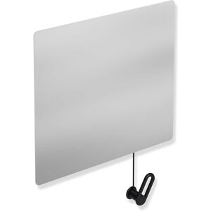 Hewi S 801 miroir inclinable 801.01B10090 600x540x6mm, avec renvoi de cable, mat, noir profond