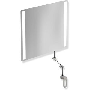 Hewi 801 miroir lumineux inclinable LED 801.01B40095 600x540x6mm, mat, gris roche