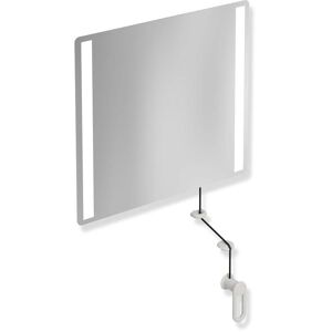 Hewi 801 miroir lumineux inclinable LED 801.01B40097 600x540x6mm, mat, gris clair