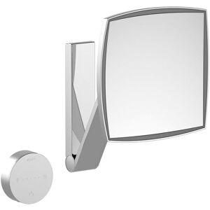 Keuco iLook_move miroir cosmetique 17613019002 200x200mm, eclaire, encastre, panneau de commande en verre, chrome