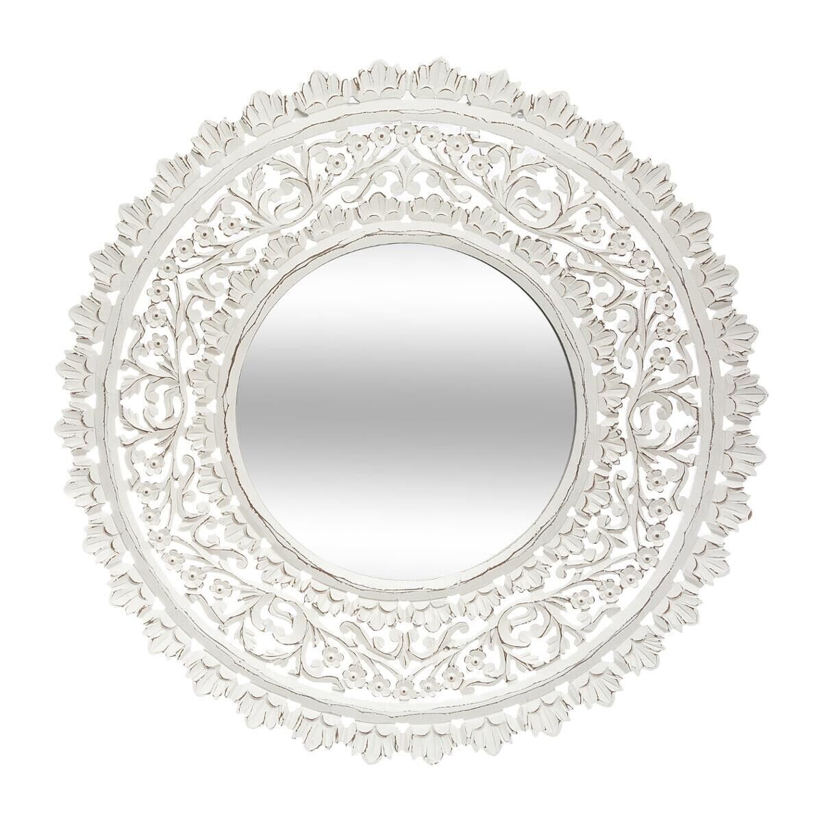 Atmosphera Miroir "Ritual" blanc, bois D90 cm
