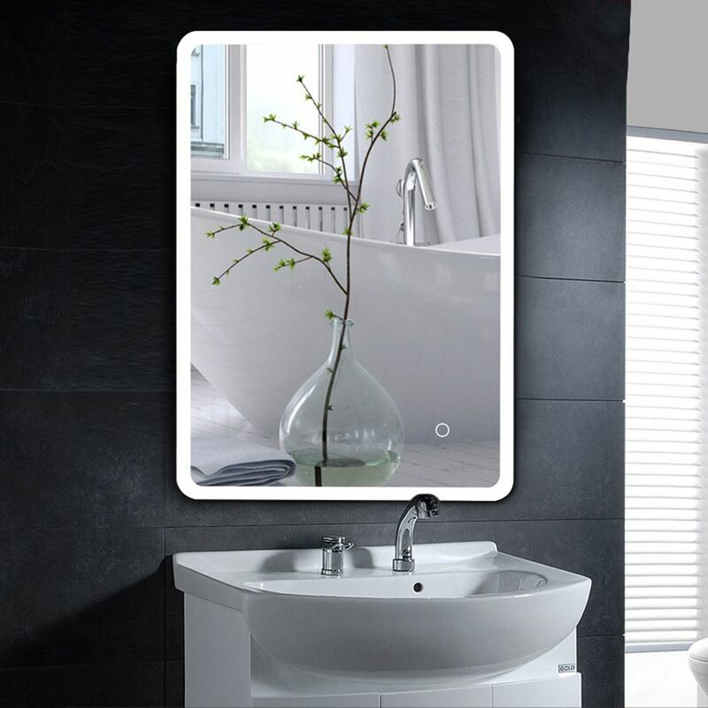 Jeobest - 22W Miroir LED Lampe de Miroir 70×50CM Miroir Lumineux Verre