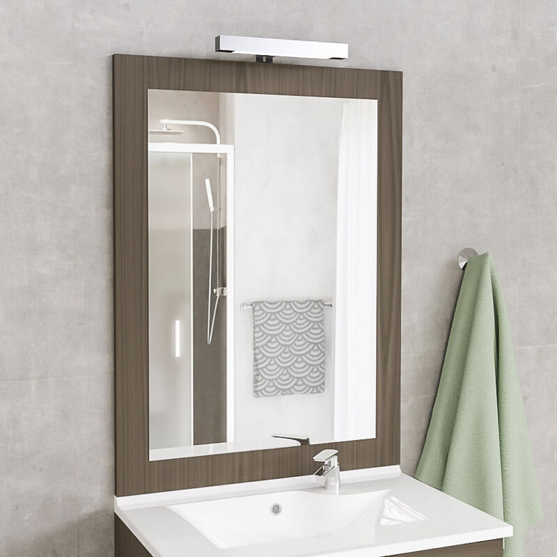 DESTOCK 35% Miroir MIRALT décor vienna avec applique LED - 70x109 cm